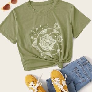 Galaxy and eye graphic tee